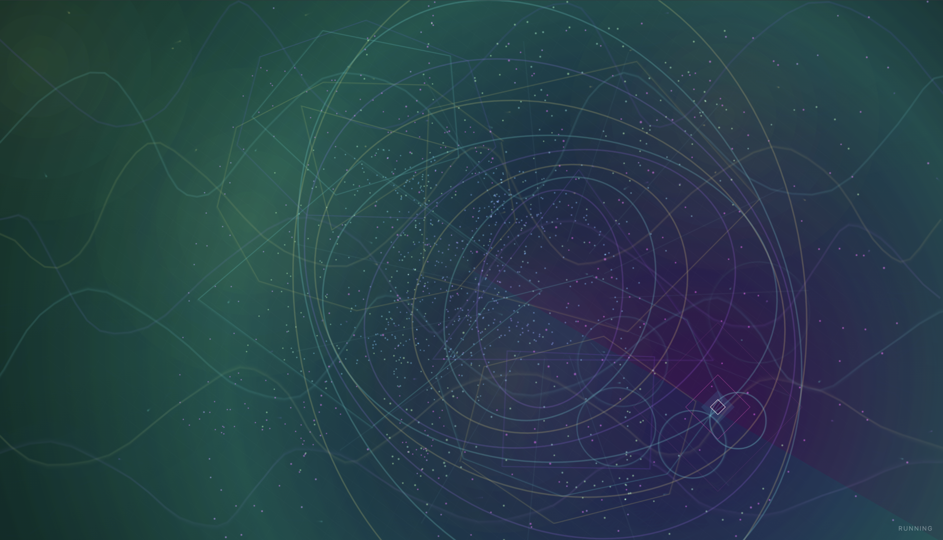 DroneStation interface showing dense blue and violet reactive geometry.